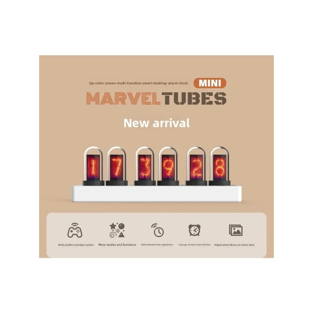 

Gaming table ornament wifi weather clock ips color screen quasi-glow tube alarm clock desktop ornament