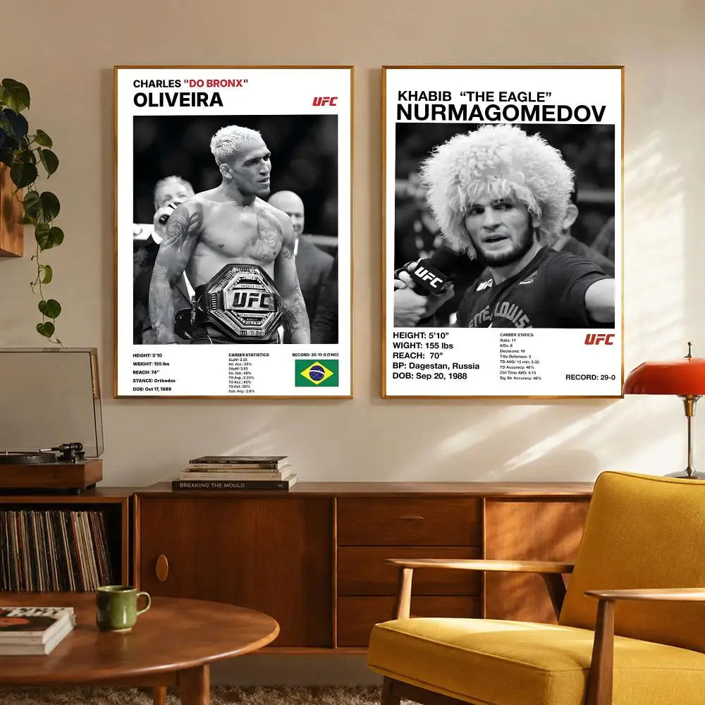 Intense Sports UFC Boxing Fighting Star Poster Digital Solvent Print Waterproof PP Fade-Resistant Wall Art Room Decor Gift