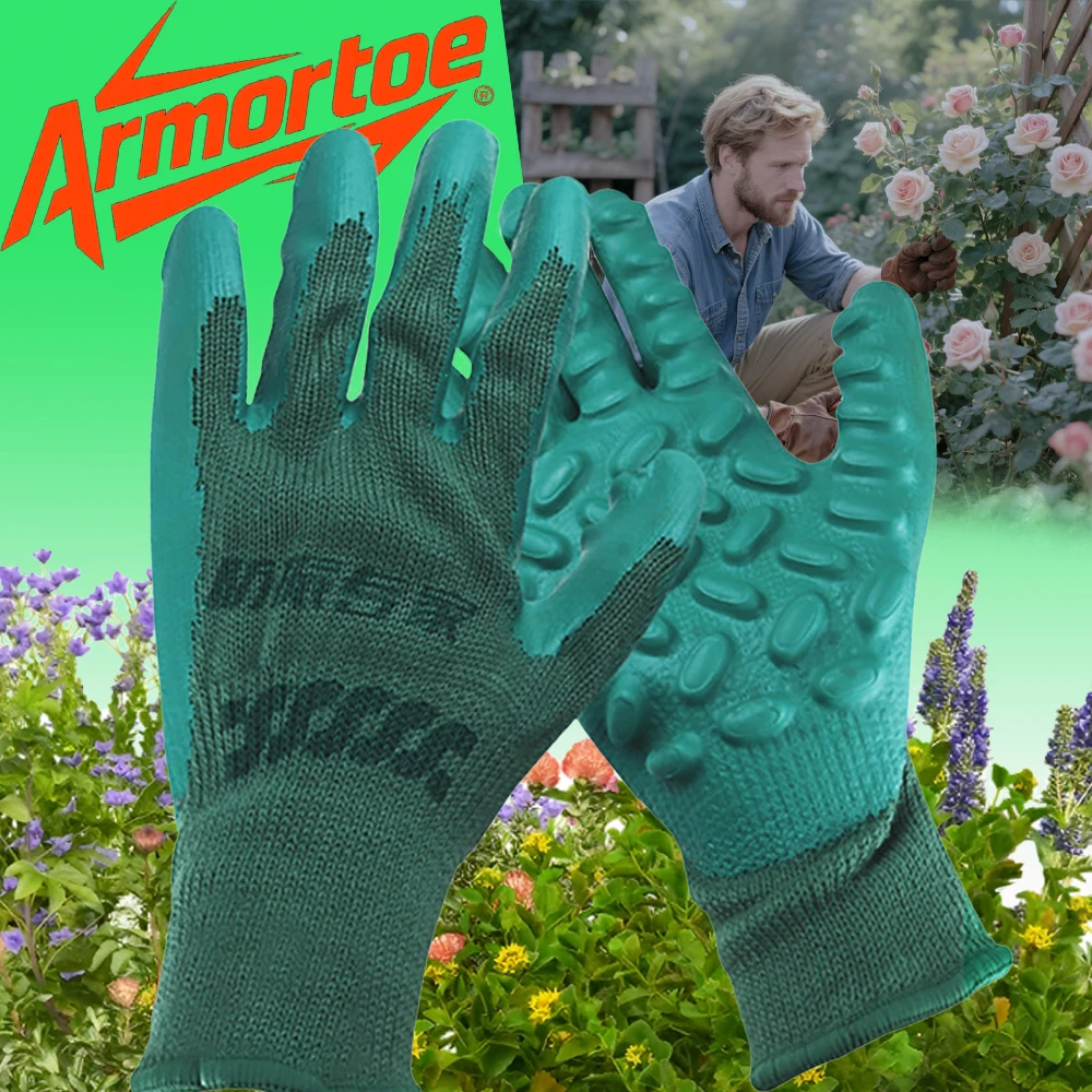 

ArmorToe Anti-Vibration Yarn Gloves Breathable Abrasion Resistant Anti-Slip for Coal Mine Drilling Special Protection #Armor8040