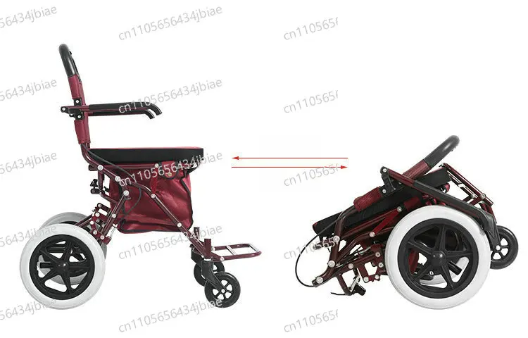 Shopping Cart, Fold Elderly Trolley Walker, Red Color Helper Crutch