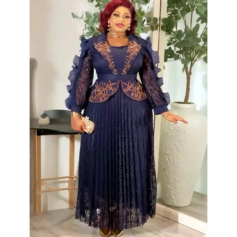 

Plus Size Lace Wedding Party Long Dress 2026 African Dresses for Women Dashiki Ankara Turkey Evening Gown Elegant Ladies Clothes