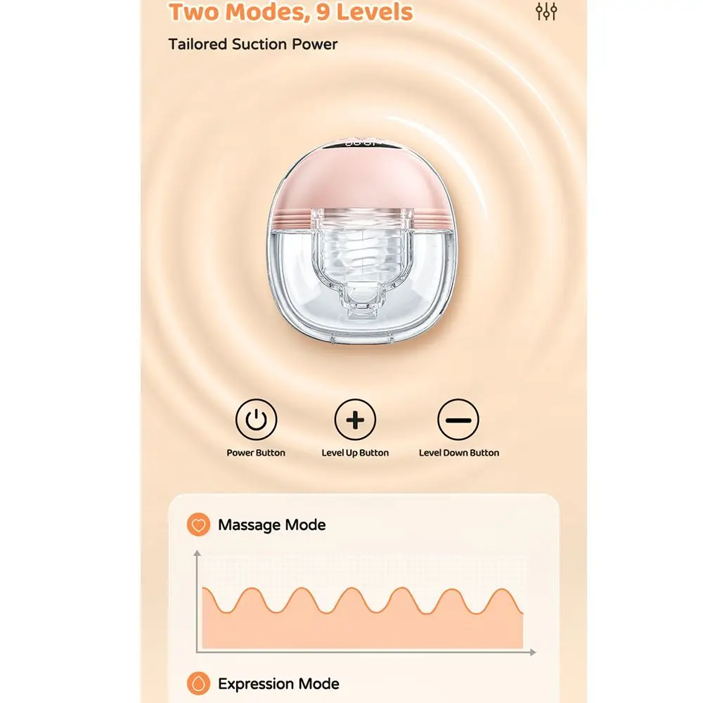 Portable Wearable Breast Pump Handsfree Bottle Electric Breast Pump BPA-free Comfort Breastfeeding Milk Extractor for Feeding
