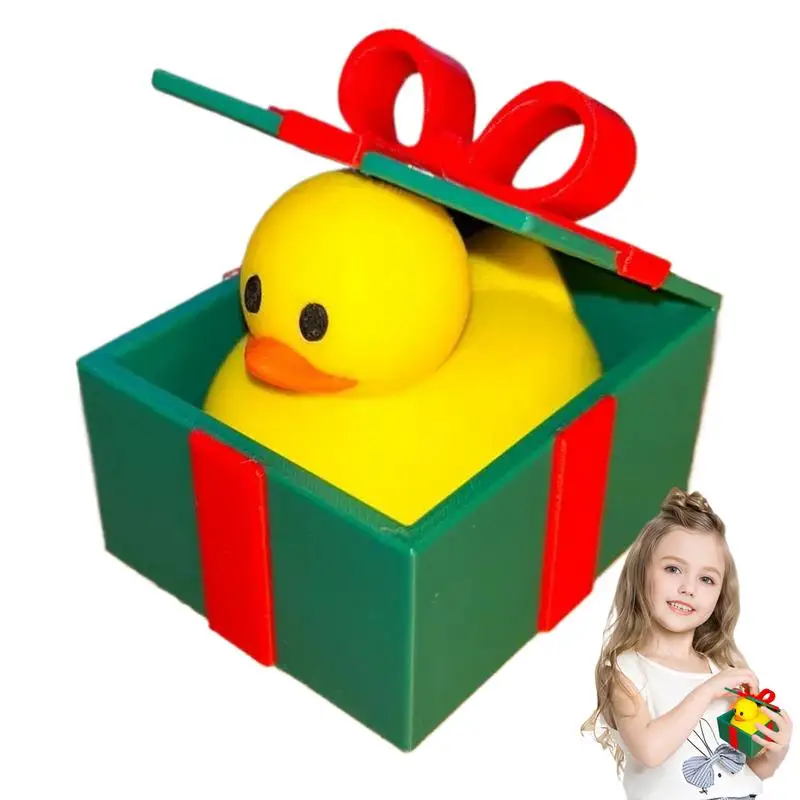 Duck Statue Holiday Duck In Box Decoration 3D Printed Christmas Duck Desktop Animal Decoration Figurine For Holiday