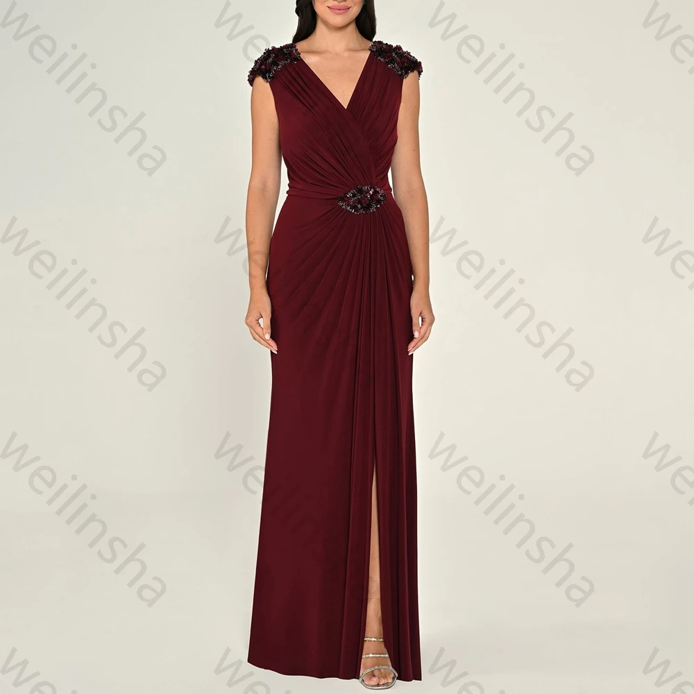 

Вечерние платья без рукавов с v-образным вырезом и плиссировкой по бокам, платье знаменитости, изысканные платья высокого качества для выпускного вечера для женщин по индивидуальному заказу