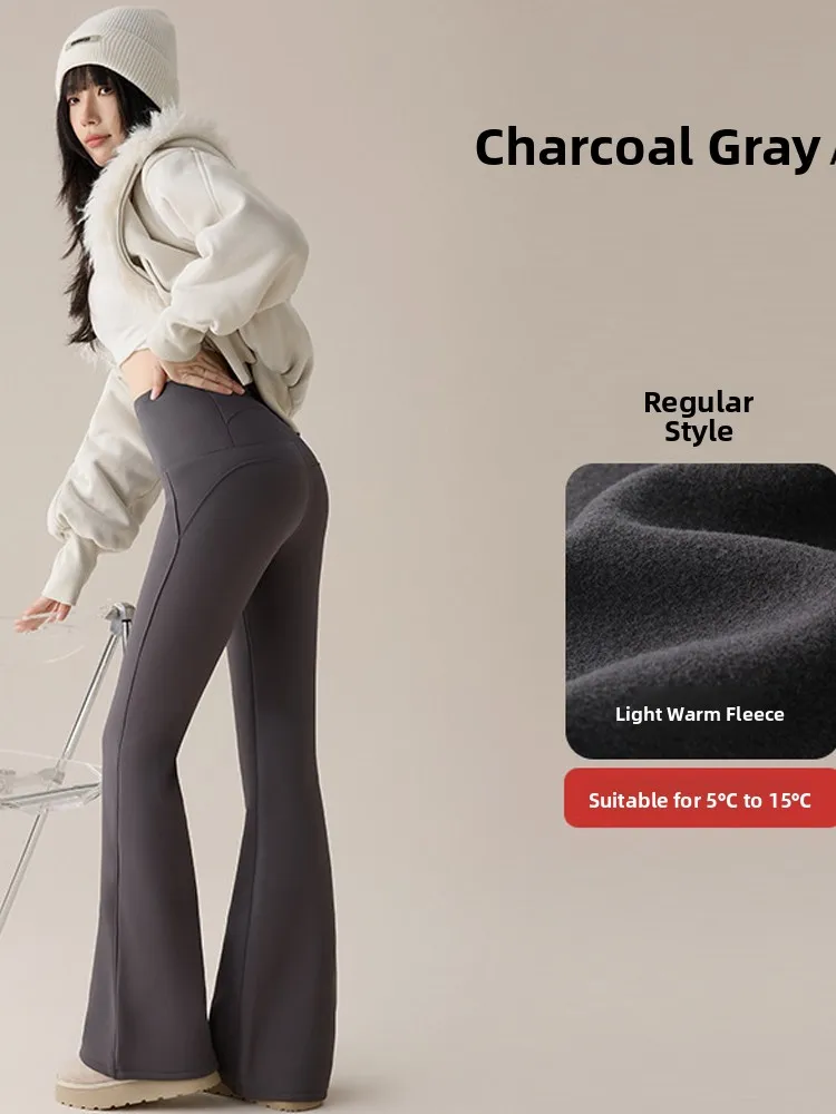 2025 Pantaloni da donna in pelle arca a vita alta Pantaloni da yoga fitn Foderati in Fce Brued Micro pancia svasata che dimagrisce ket