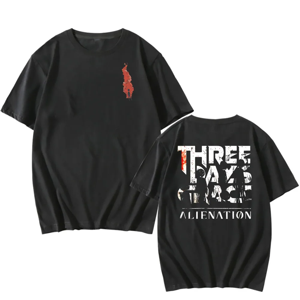 

Alienation Album Tee THREE DAYS GRACE Band Printing T-shirt Loose Short Sleeve O-neck Tshirts Hip Hop Unisex Streetwear Men Tops