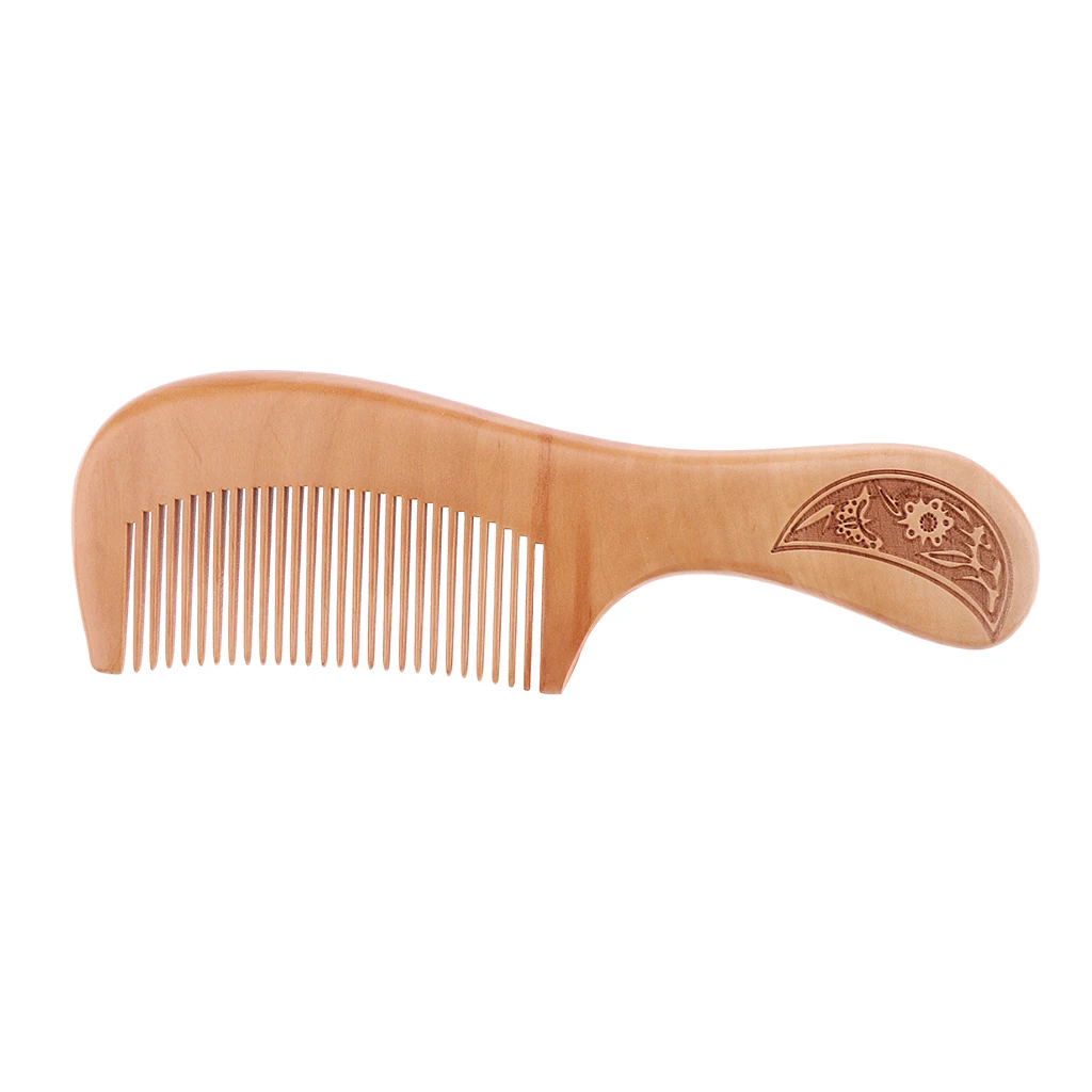 

Hair Comb Natural Peach Wood Hairbrush Detangling Combs Scalp Massage