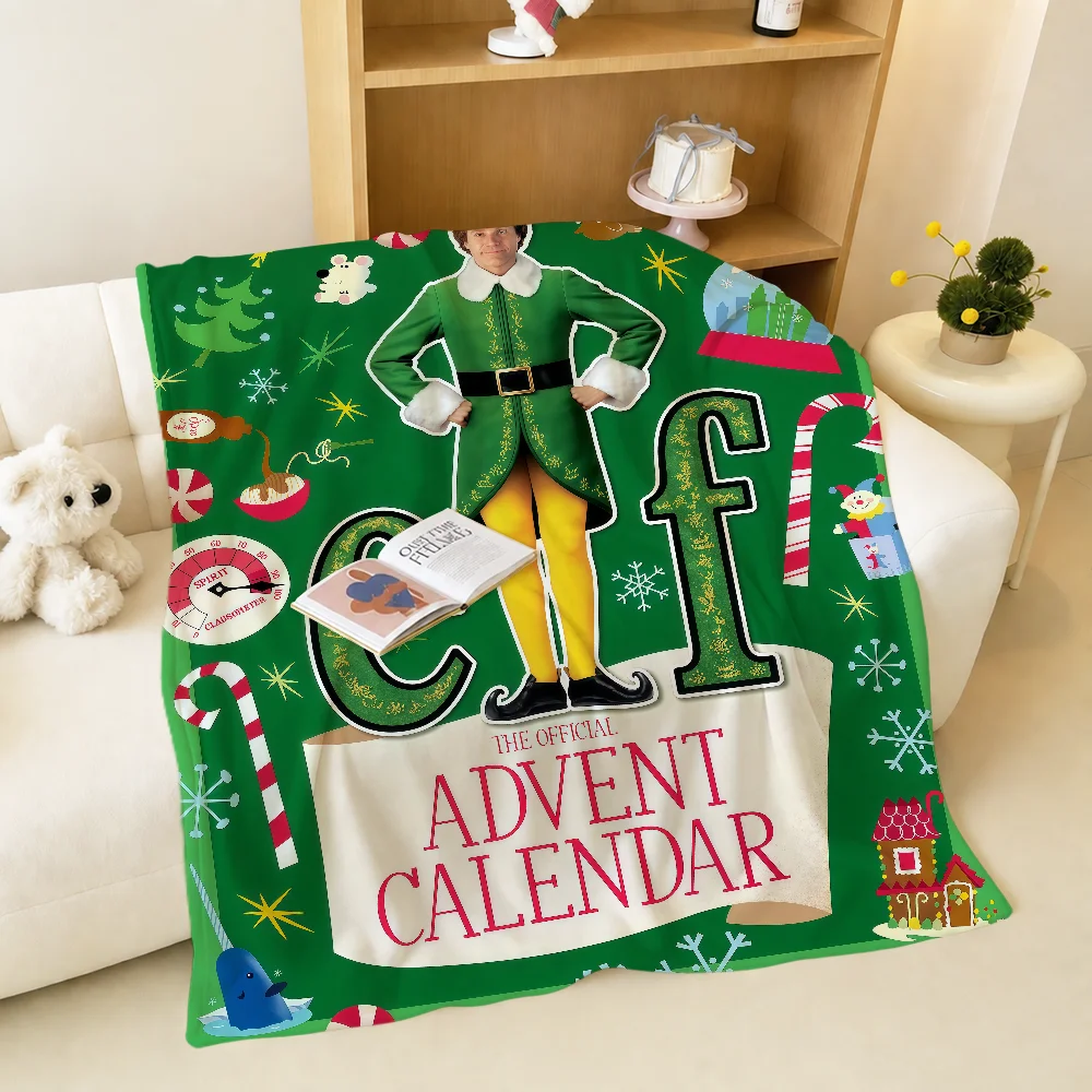 Movie Funny Art Christmas E-Elf Warm Soft Plush Blanket For Sofa Living Room Nap Home Bedroom Travel Gift Flannel Pet Hogar