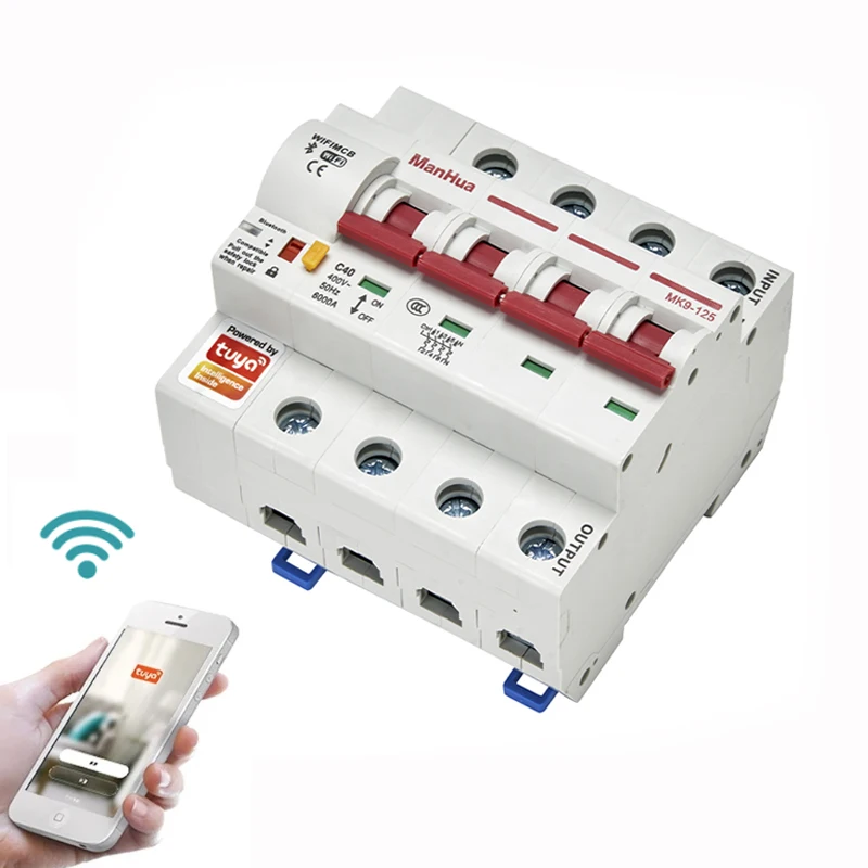 Interruptor Inteligente Inteligente Interruptor Interruptor de Controle Remoto App Inteligente Automático Montagem em Trilho Din Mk9125 wi fi