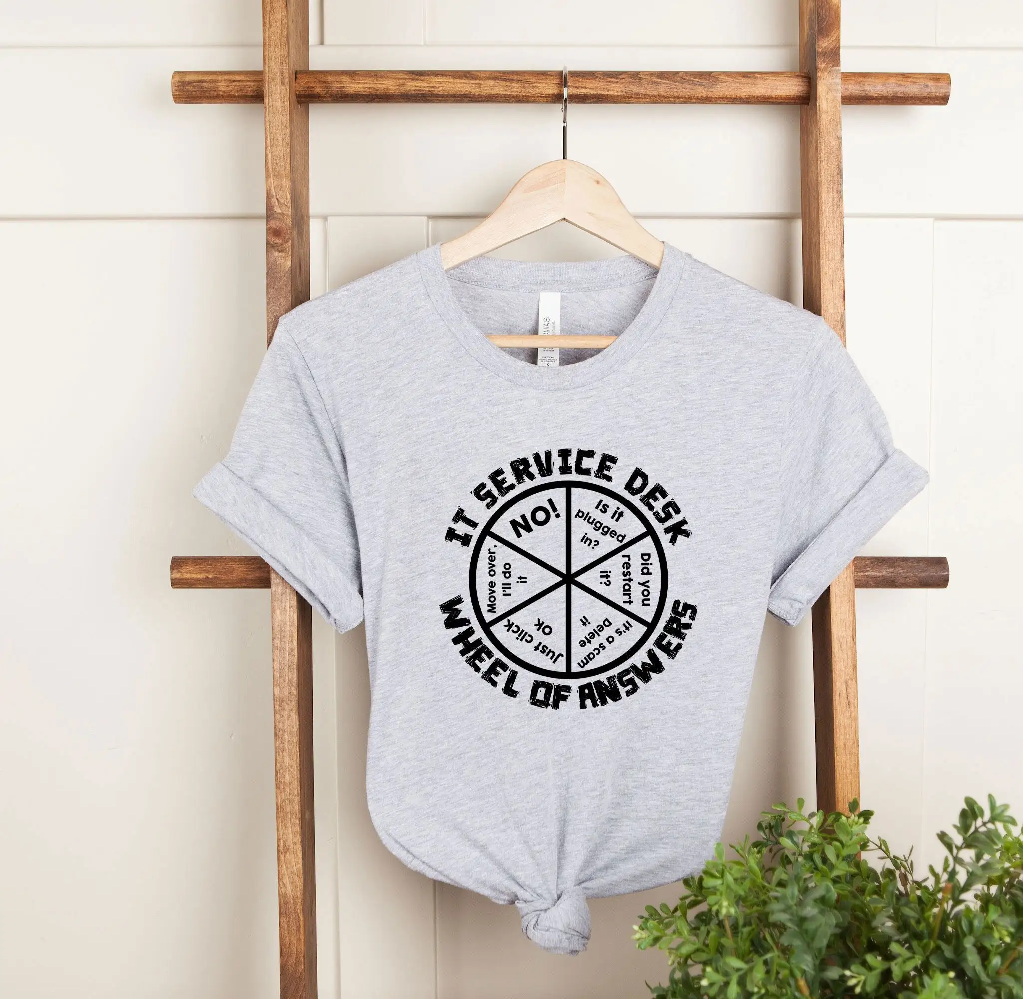 ИТ-сервис, настольное колесо ответов, футболка с поддержкой, забавная технология, Программирование программного обеспечения для администратора