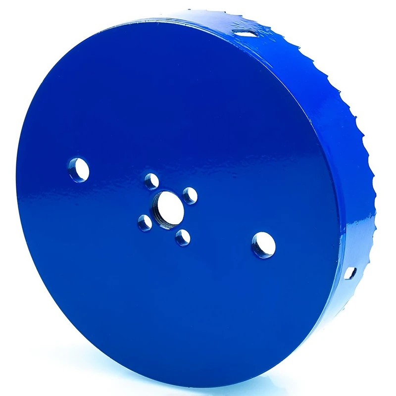 6 Inch 152 Mm Hole Saw Blade For Cornhole Boards/Corn Hole Drilling Cutter & Hex Shank Drill Bit Adapter (Blue)