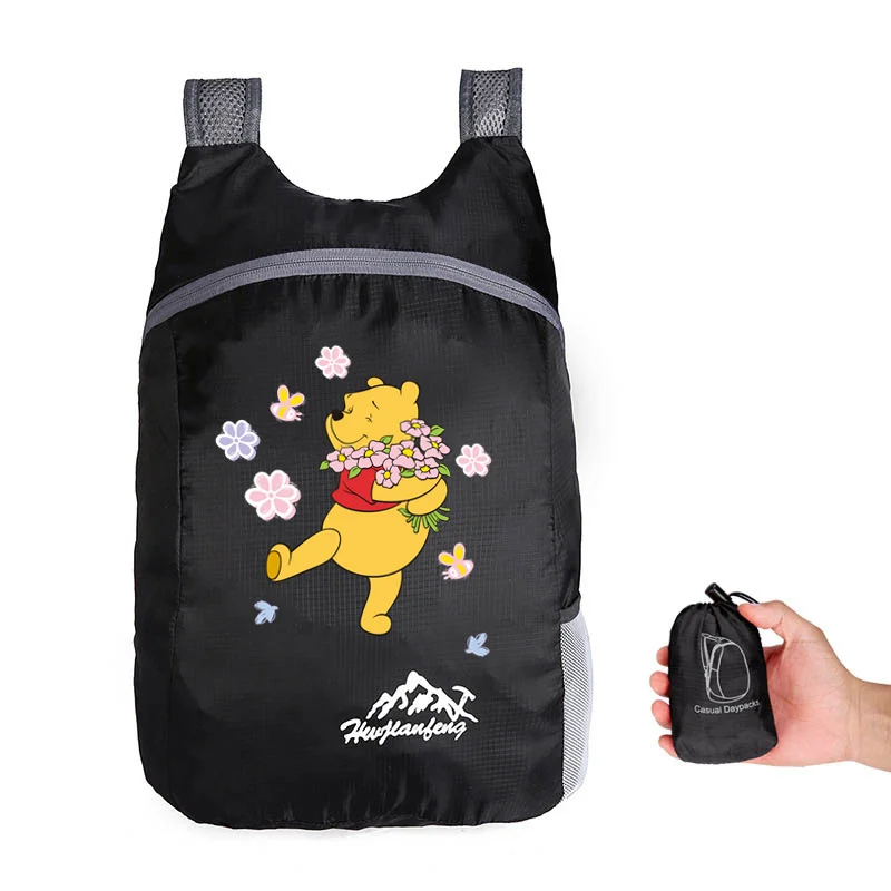 Winnie The Pooh Cartoon Multifuncional Mochila, Outdoor Montanhismo Folding Bag, Lazer Camping Sports Bag, Mochilas de caminhada