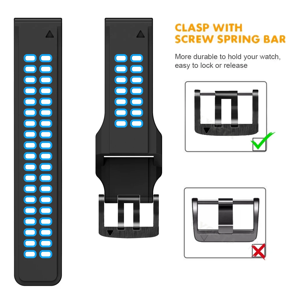 26 22MM cinturino in Silicone per Garmin Fenix 7X 7 6 6X Pro 5 5X Plus 3HR 935 Smartwatch QuickFit Easyfit Wristband Bracelet