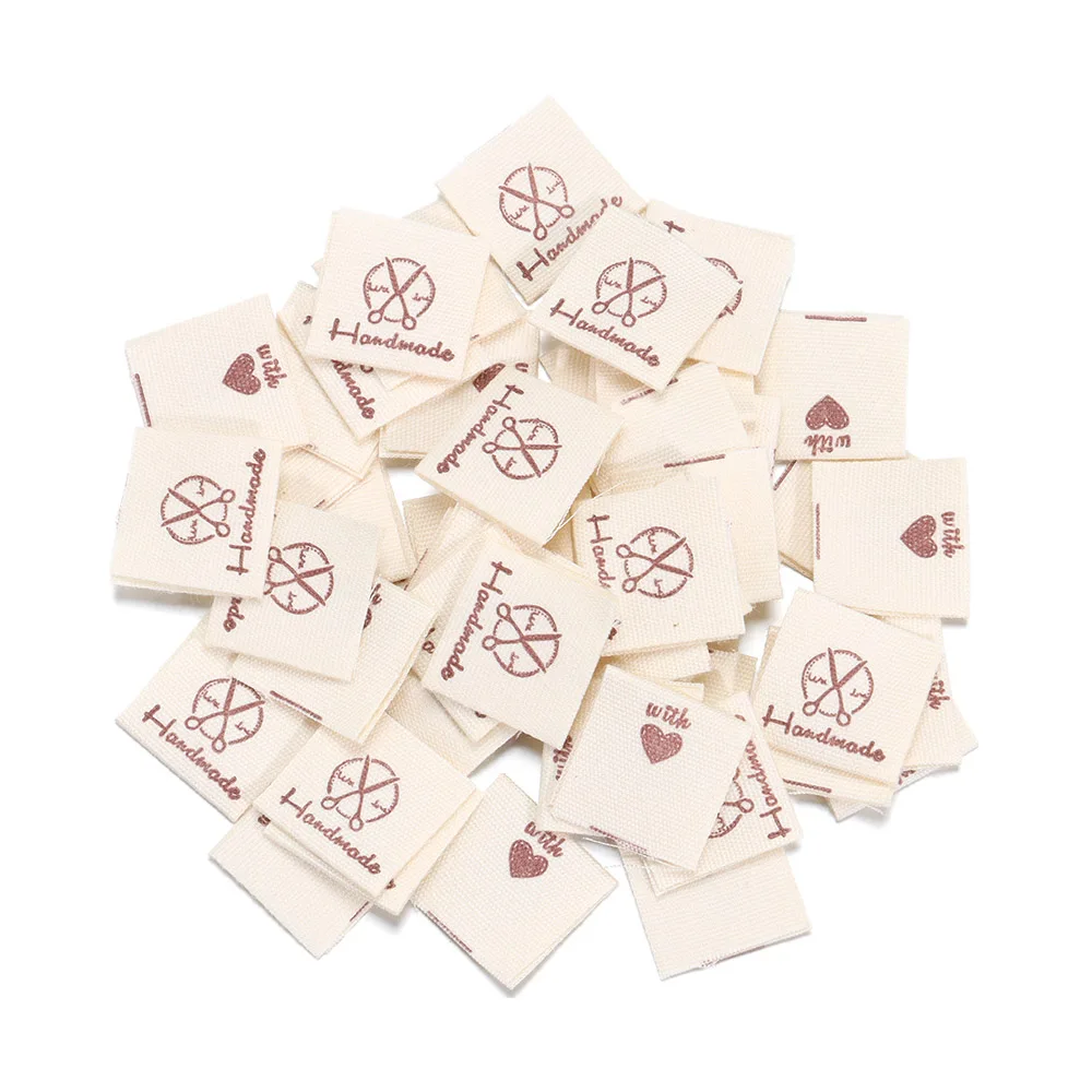 

50PCS Heart Shape Knitting Wool Ball Woven Supplies Garment Accessories Clothes Labels Clothing Tags Handmade With Love