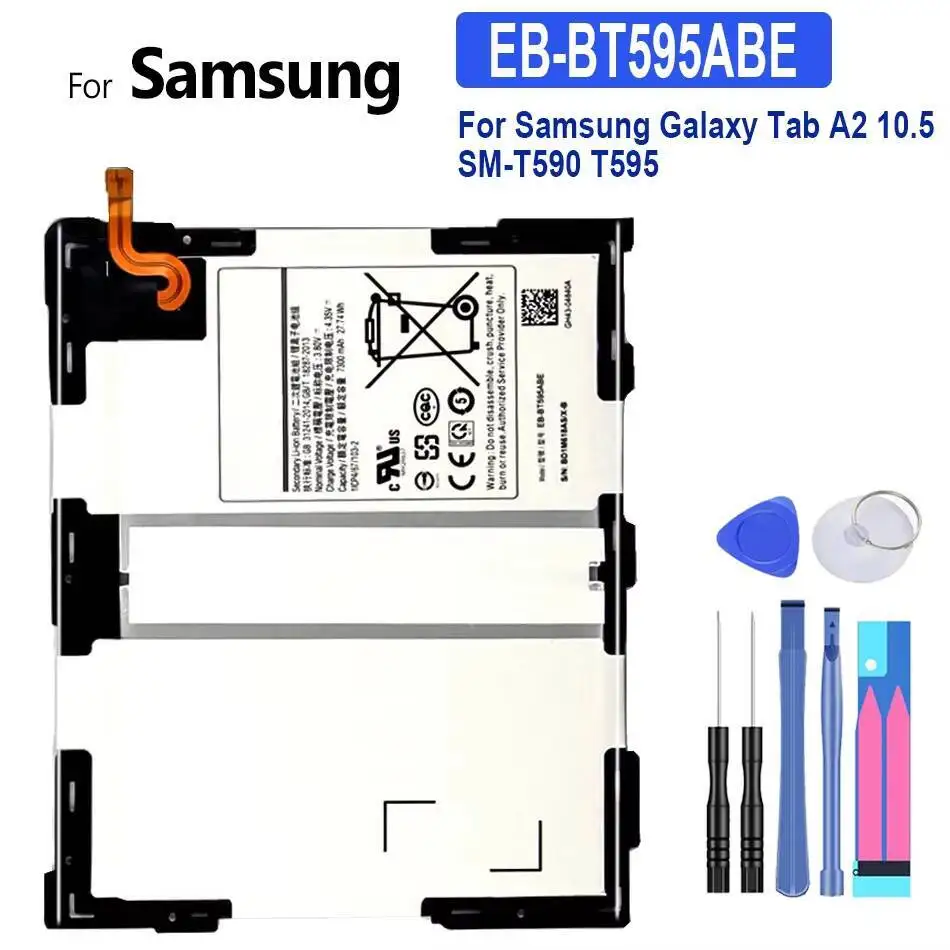 

Tablet Battery For Samsung Galaxy Tab A2 10.5 SM-T590 T595 Environmentally Friendly 7300Mah EB-BT595ABE