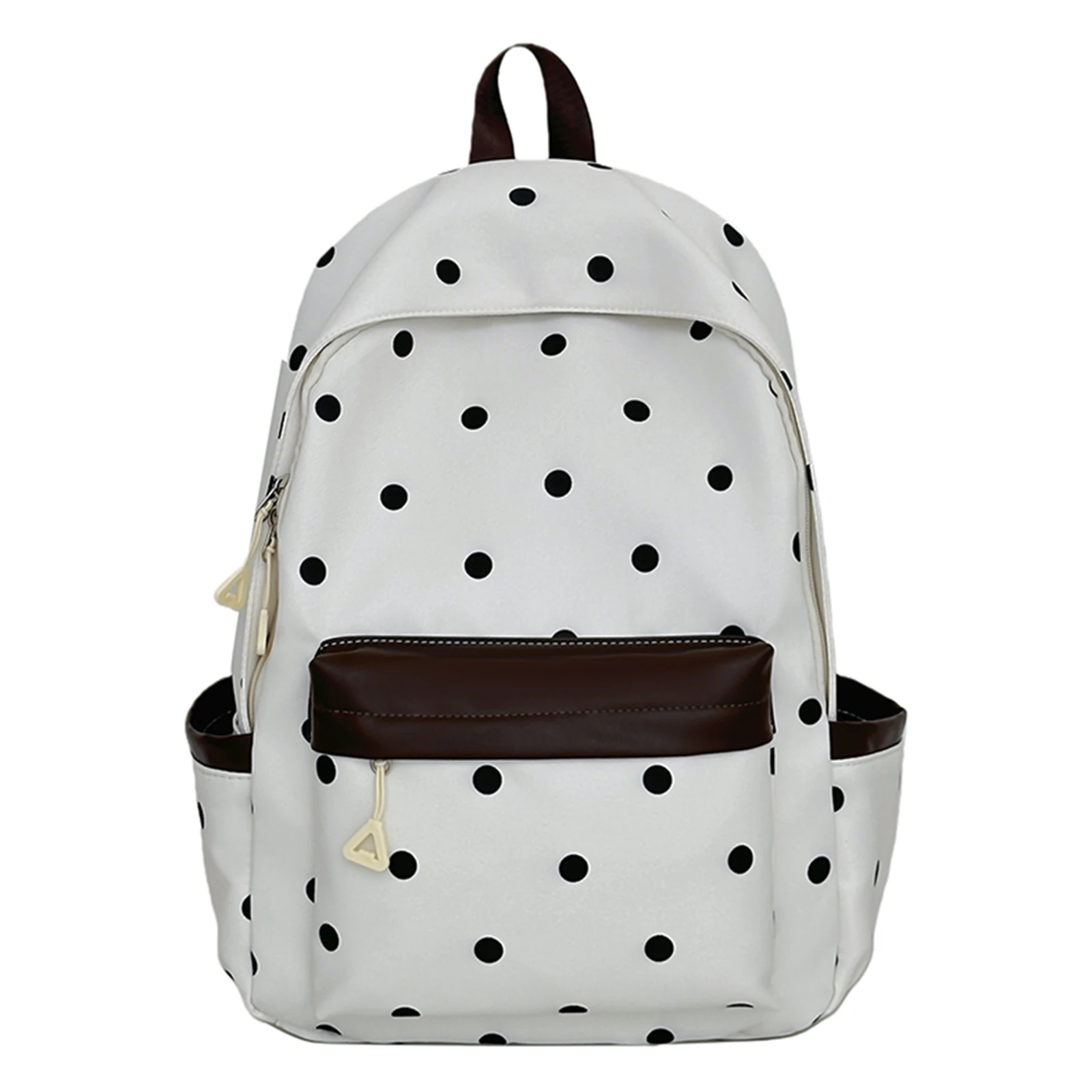 Polka Dot Aesthetic Preppy Backpack with Star Charm Travel Casual Daypack Kawaii Sweet Laptop Backpack for Teens Girls Students