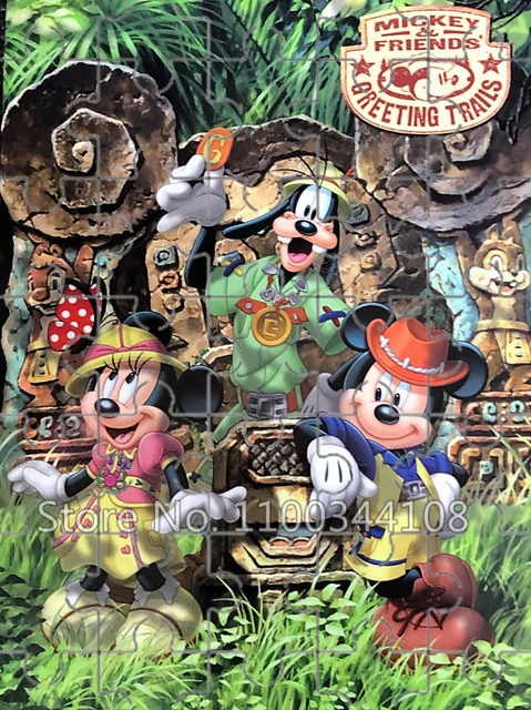 35 Pieces Mini Puzzles Disney Magic Castle Cartoon Mickey Mouse Jigsaw Puzzle Children Educational Toys Adults Creative Gifts