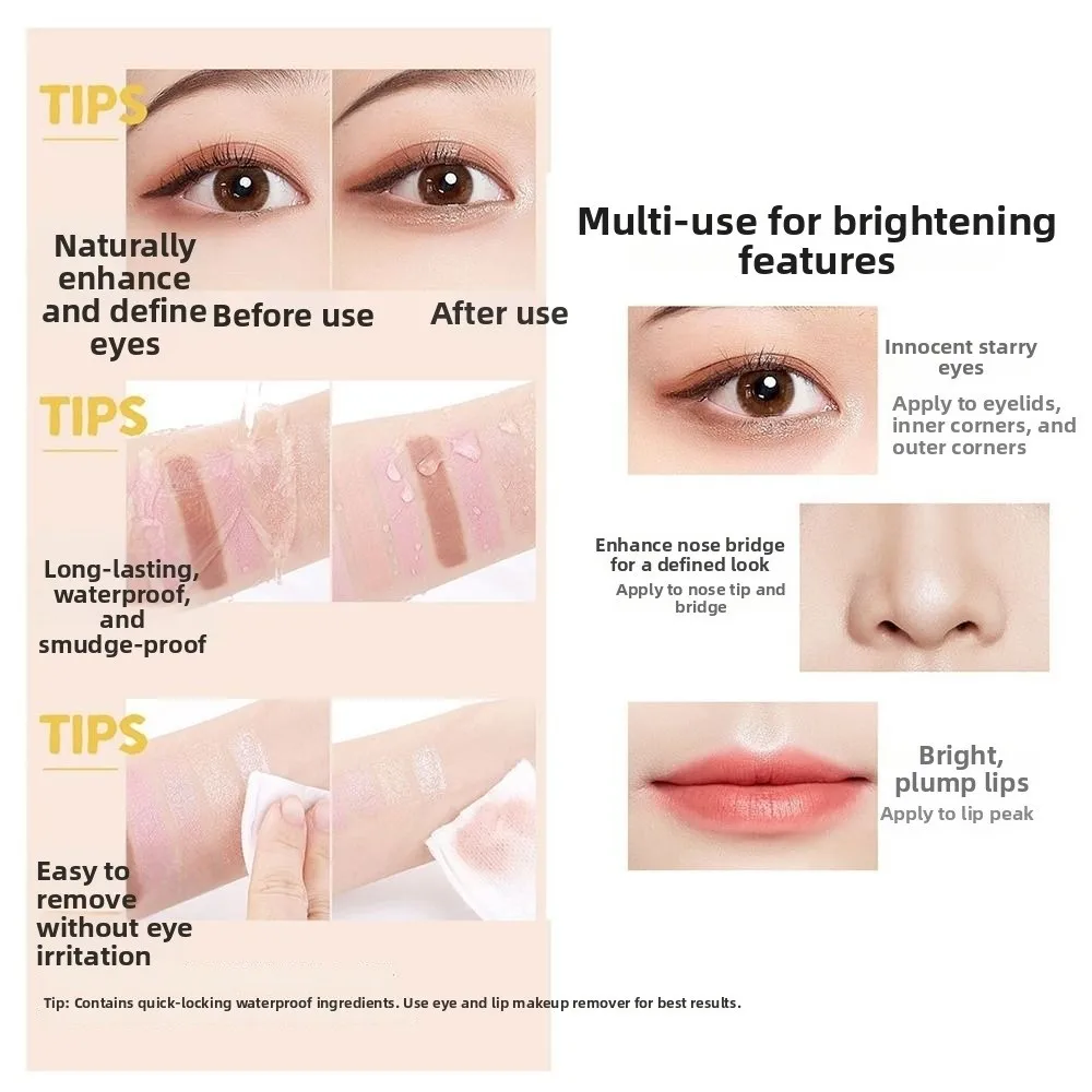 Fashion Glitter Lying Silkworm Pencil Waterproof Long Lasting High Gloss Pen Face Makeup Highlighter Ideal for Women Makeup