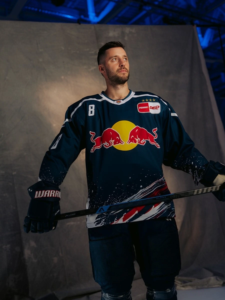 26-27 Adult Child 3D Print Red Bull Dark Blue Splash Ice Hockey Jersey Men Women Hockey Fan Long Sleeve Tee