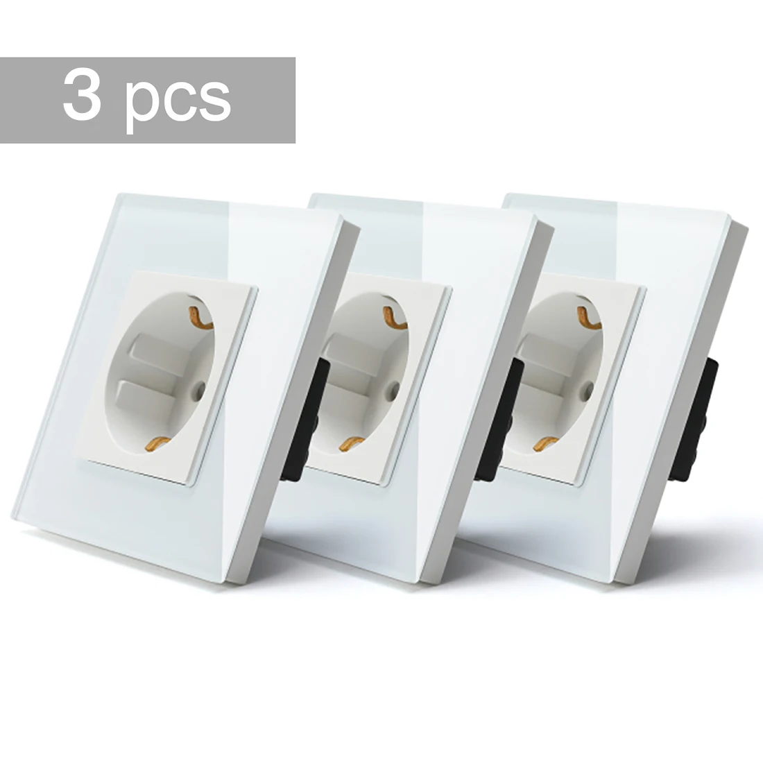 Bseed 1Gang 2way/3way Touch Schalter 3Packs Licht Schalter Weiß Schwarz Golden Crystal Class Panel EU wand Schalter Wasserdicht Schalter 8