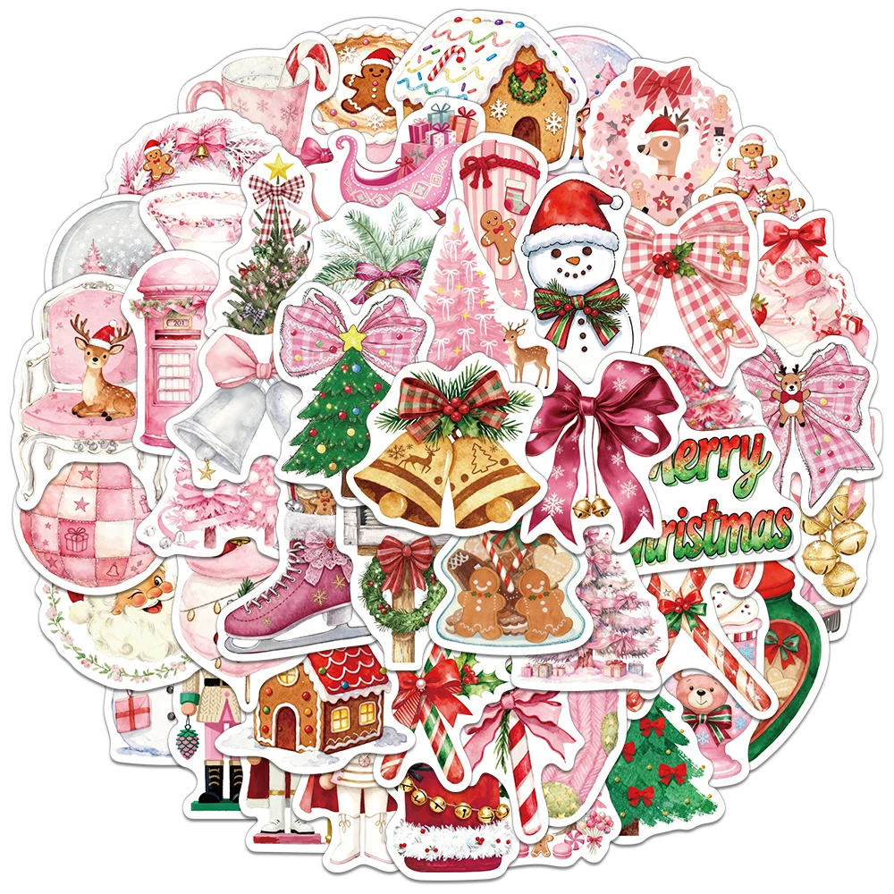 50/100PCS Christmas Aesthetics Stickers Notebook Bicycle Art Picture Modern Case Waterproof Coffee  Graffiti Phone Sticker