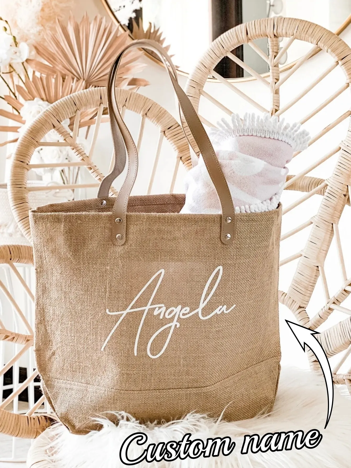 

Custom Canvas Tote Bag Casual Versatile Must-have For Going Out Fashionable Shopping Goodies Customized Name Travel Shopping Bag
