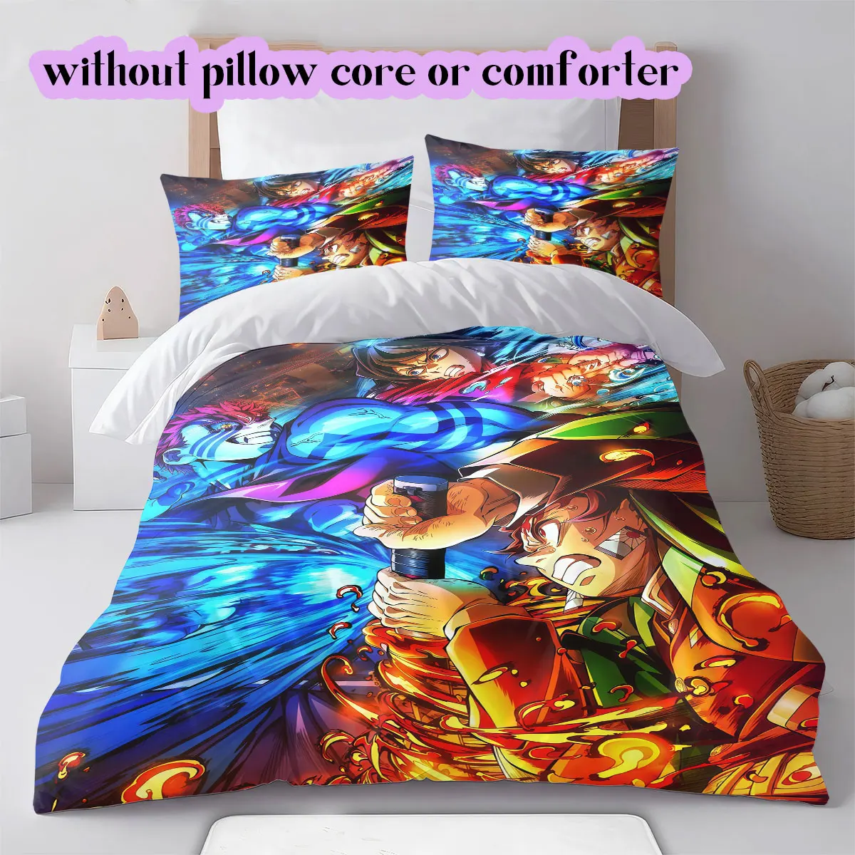 Demon Slayer Character Duvet Cover Bedding Set 3pcs Cartoon Print Children's Gift Extra Large Size Various Sizes New