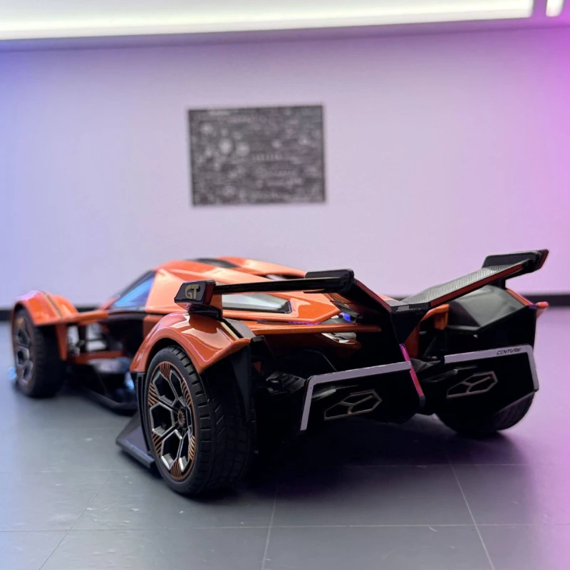 

Машинка-конструктор 1:18 V12 GT Concept Sport Car, литая модель из сплава, со звуком и светом, откатывающаяся машинка, игрушка для детей, подарок