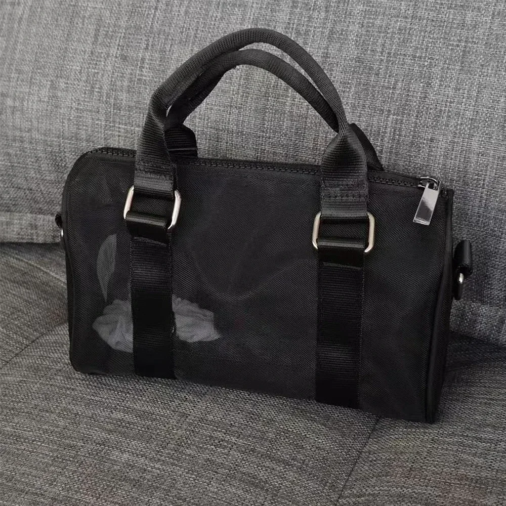 

LO Mini Sheer Duffle Yoga Sports Fitness Mesh Bag for Women Outdoor Portable Travel One Piece Handbag Storage Makeup Phone Bag