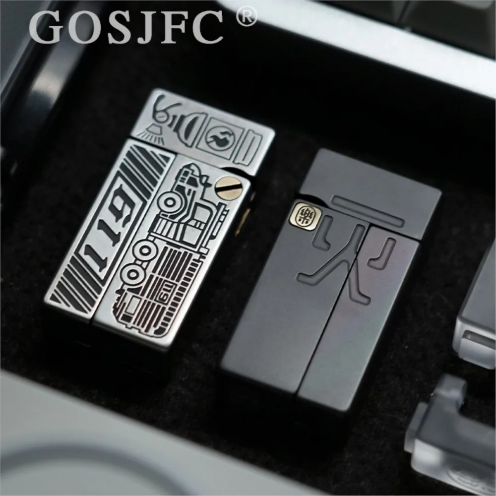 YOLO STUDIO NO FIRE Push Slider Edelstahl Gravur Stress Relief Spielzeug Finger Spinner Fidget Slider