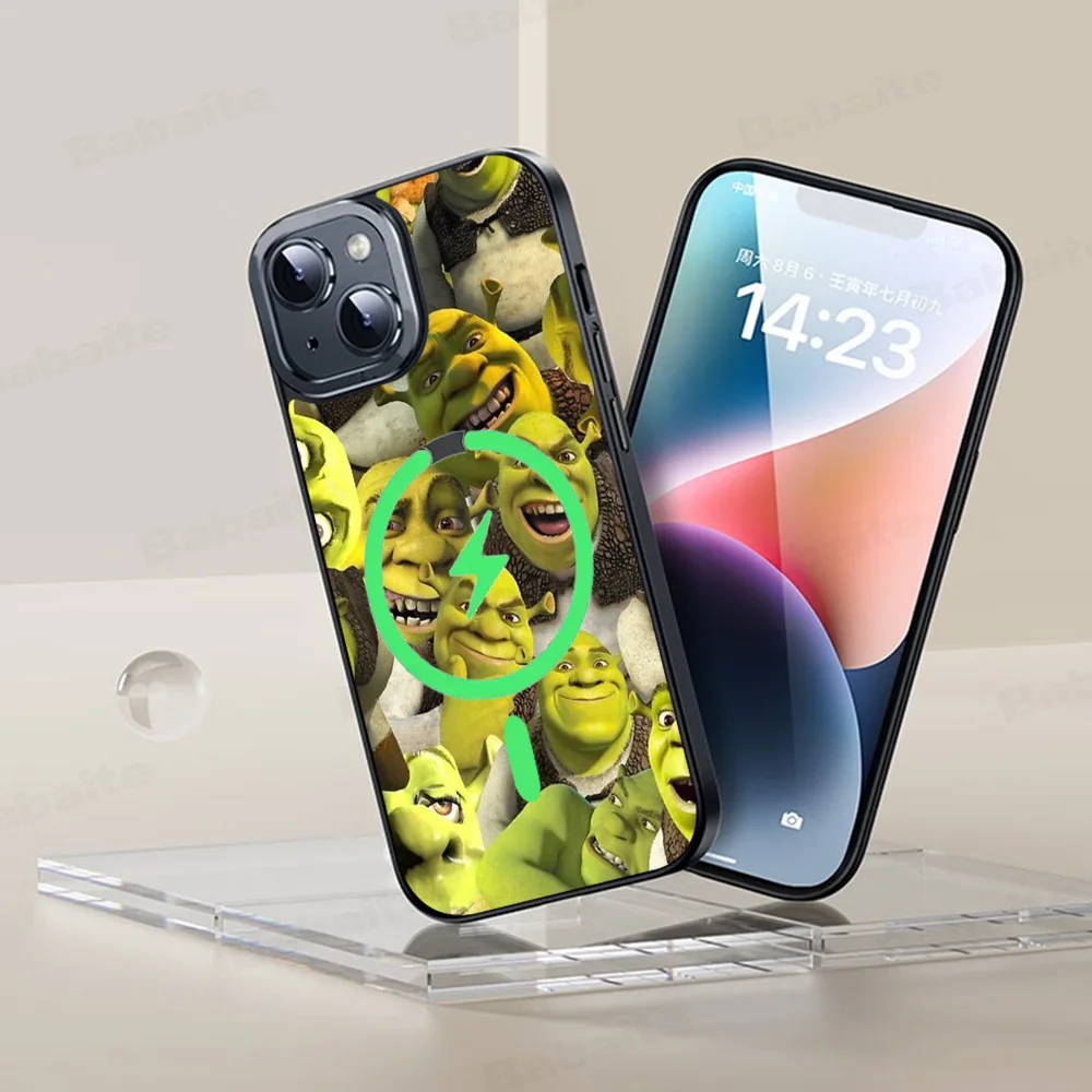 Cartoon Moive S-ShrekS Coon For iPhone 15 Pro Max Case 14 Plus 13 12 11 Magesafe Magnetic Wireless Charge Cover