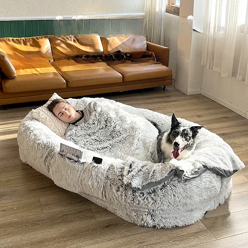 Almohadas perezosas para perros, bolsa de frijoles, almacenamiento, lavable, enorme, peluda, cómoda, sofá esponjoso, relleno de suelo, canapé, muebles de salón para el hogar