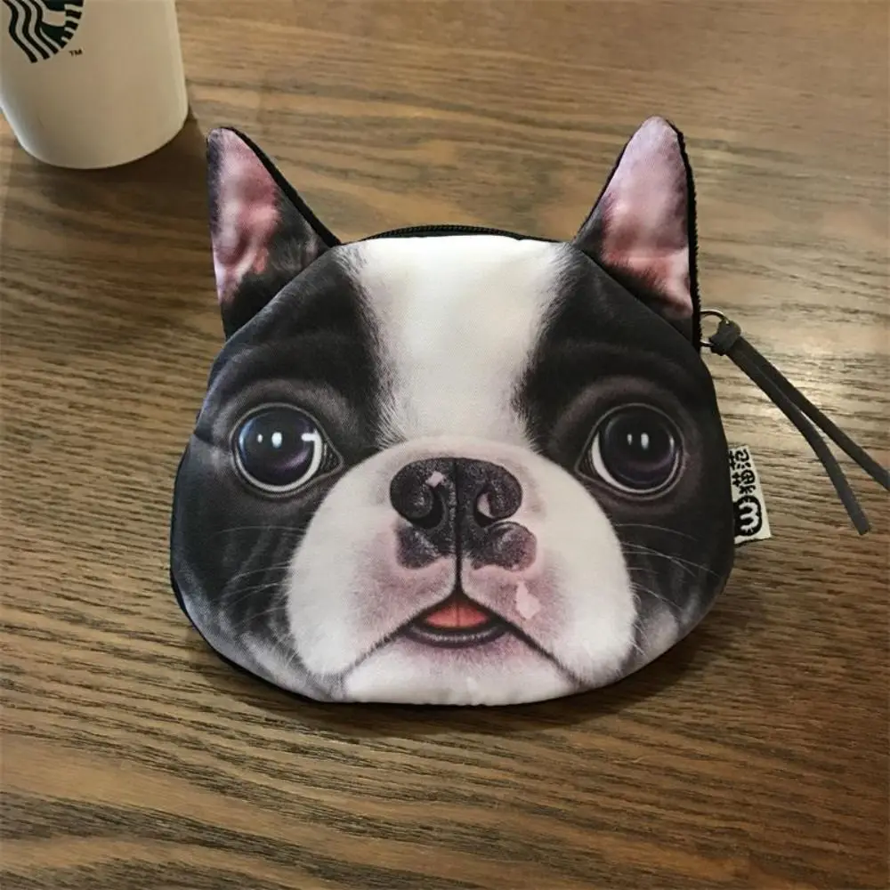 

Dog Expression Dog Pattern Coin Purse Bulldog Siberian Husky Change Storage Bag Cat Earphone Bag Cartoon Design Card Holder