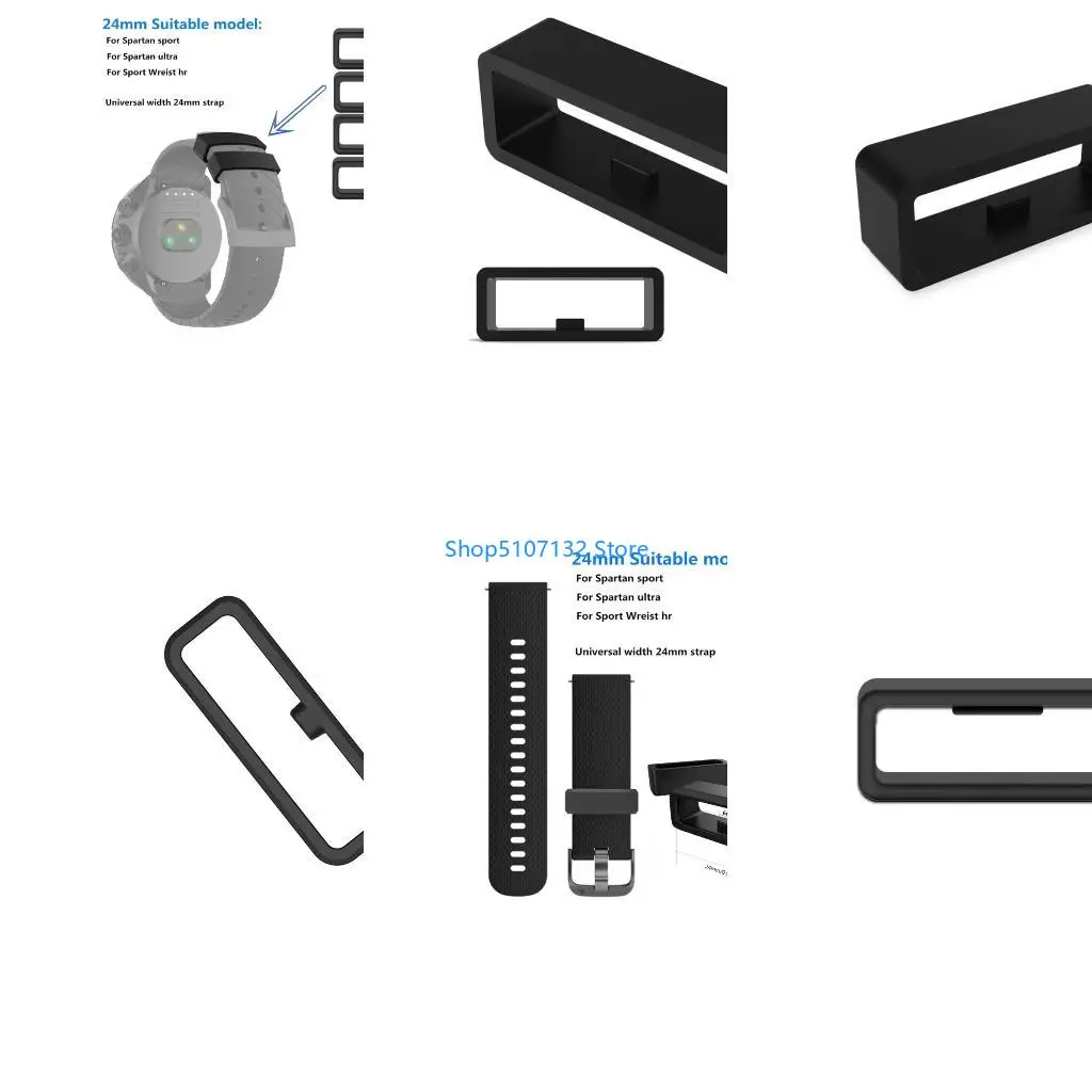 87HD Silicone Band Keeper For Suunto24mm Strap Watch Buckle Fixed Fastener Ring 10pcs