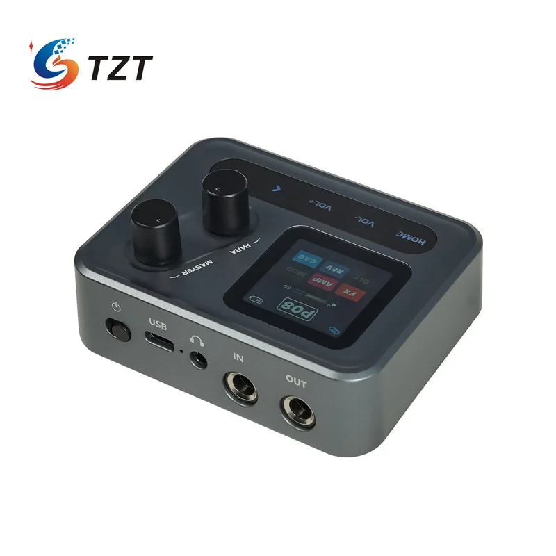 TZT M-WAVE جيب أمبير جيتار كهربائي صغير تأثيرات شاملة دواسة محاكاة مكبر للصوت الكلاسيكي مع شاشة 1.54 بوصة