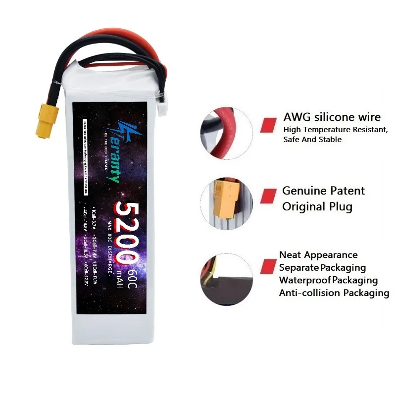 11.1V Battery 3S Lipo Battery 11.1V 5200mah 60C For RC Car Quadcopter Drone Airplane Helicopter With XT60 Deans T XT90 EC5