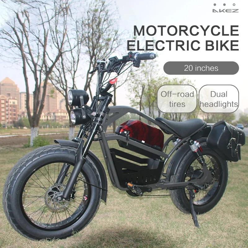 Electric Bicycle 20*4.0Inch Fat Tire Mountain Off-Road E-bike 1500W 48V 18AH Hydraulic disc brake Motorcycle Style Electric Bike