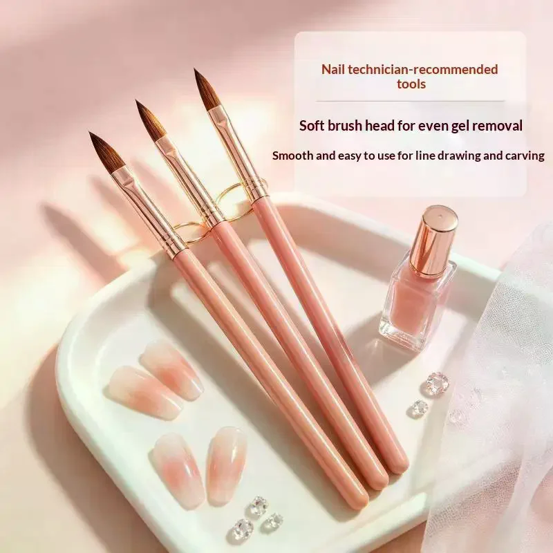 3Pcs Pink Wooden Rod Nail Art Crystal Pen Nail Brush Nail Art Pen Special Nail Art Set Nail Care Manicure Tools