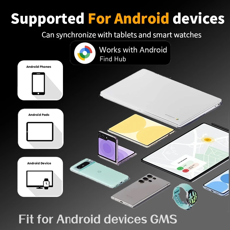 جهاز تتبع نظام تحديد المواقع العالمي بنظام أندرويد مقاوم للماء لـ Google Find Hub App تحديد موقع الصوت للأطفال في السيارة وأمتعة الحيوانات الأليفة GPS العلامة الذكية لـ Pixel Motorola #6