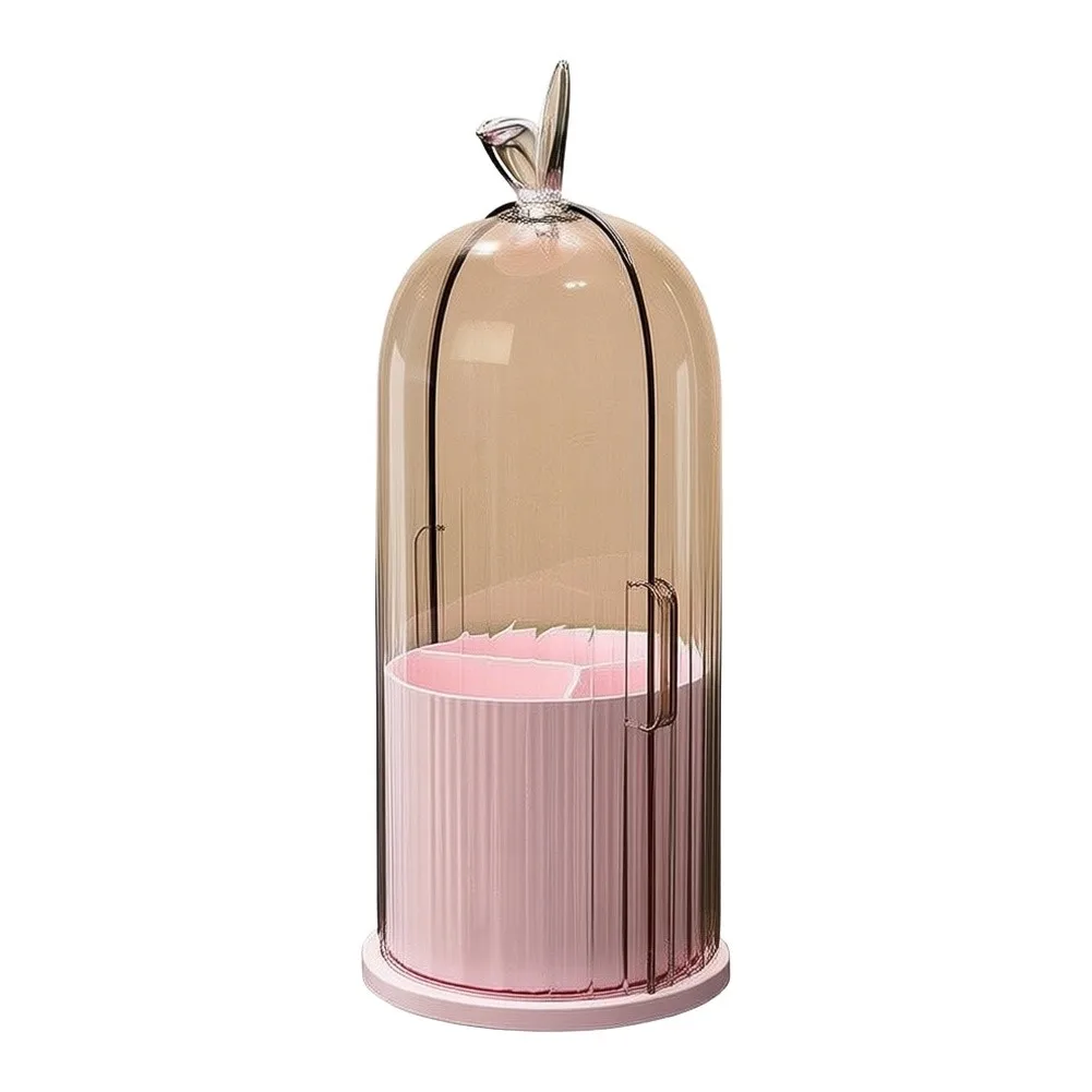 For Makeup Application Rotating Toothbrush Holder 3 Slot Brush Stand White 360 Degree Rotation Space Saving Design