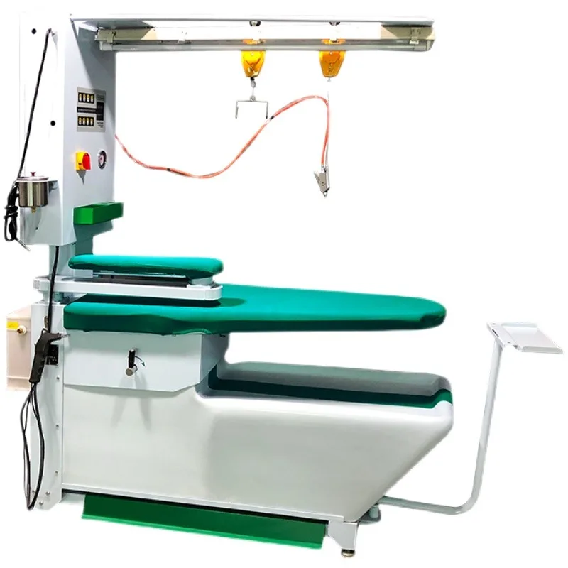 Multifunctional ironing table, with its own steam engine, stain removal countertop heating and lighting