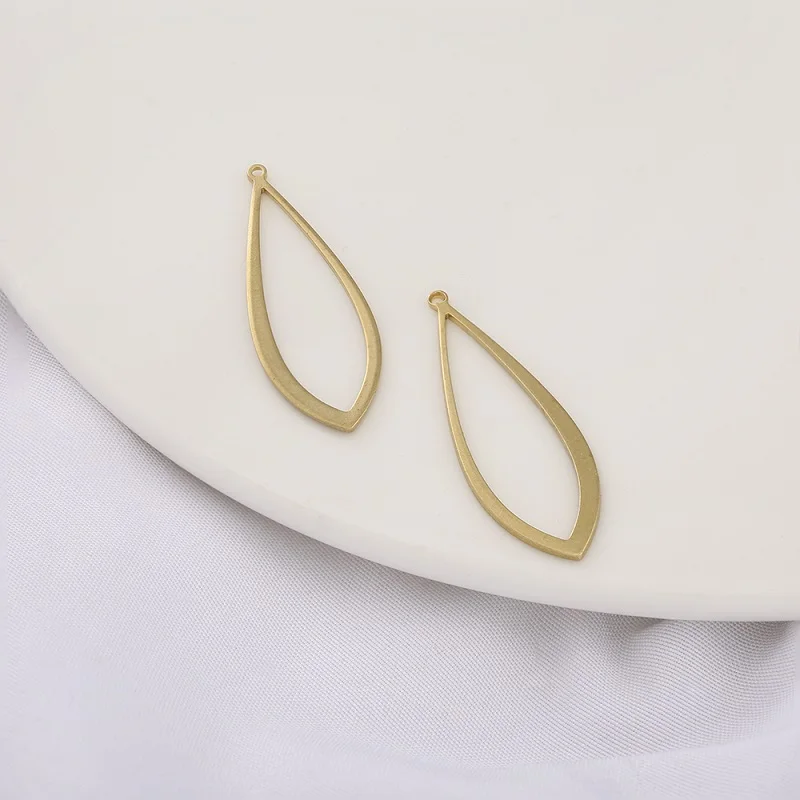 10pcs Brass Oval Hollow Charms Horse Eye Geometric Pendant Connectors For DIY Dangle Drop Earrings Handmade Jewelry Making Craft
