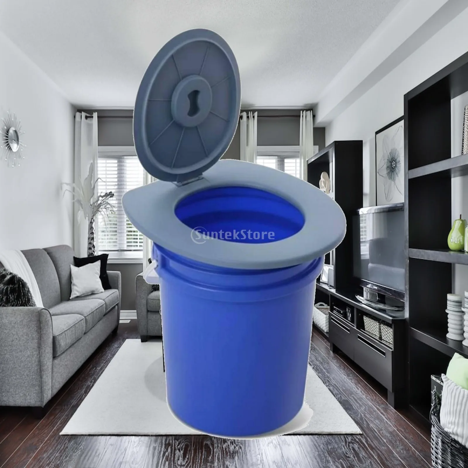 Siège de toilette pliable en plastique PP pour camping extérieur, accessoire de couvercle de commode pour seau de toilette de voyage, pour femmes