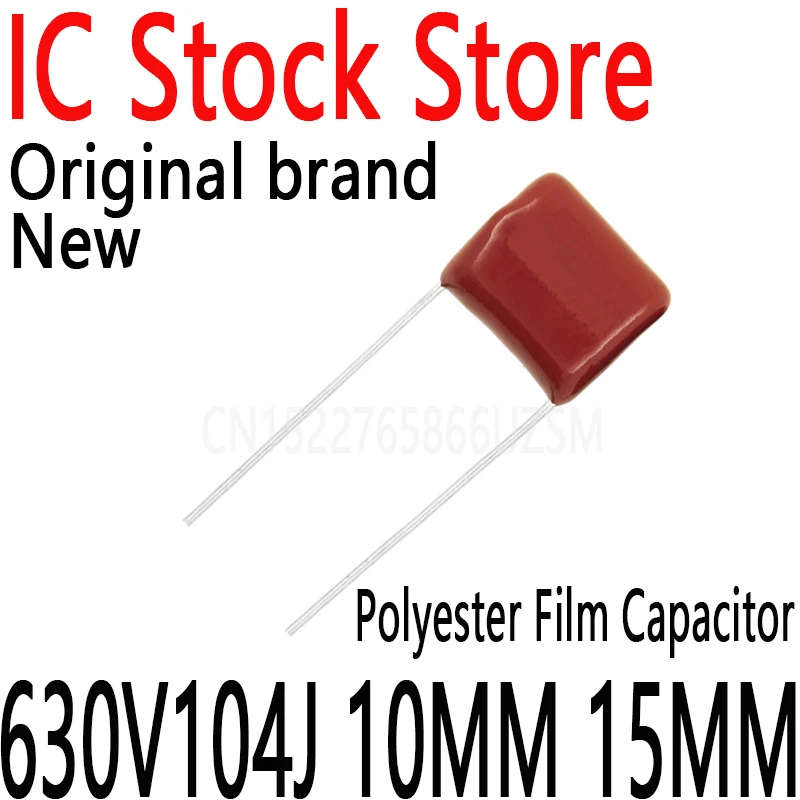 20PCS New and Original CBB22 Polyester Film Capacitor 630V 104J Pitch 630V104J10MM 15MM