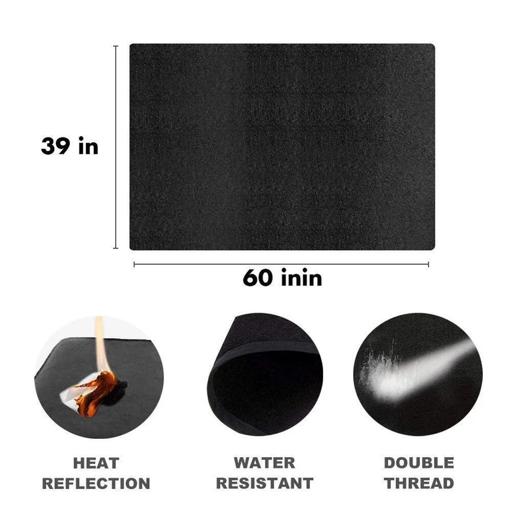 BBQ Fire Resistant Mat Grill Splatter Rug Fireproof Heat Floor Protection Carpet Accessories Supplies For Indoor Outdoor Barbecu