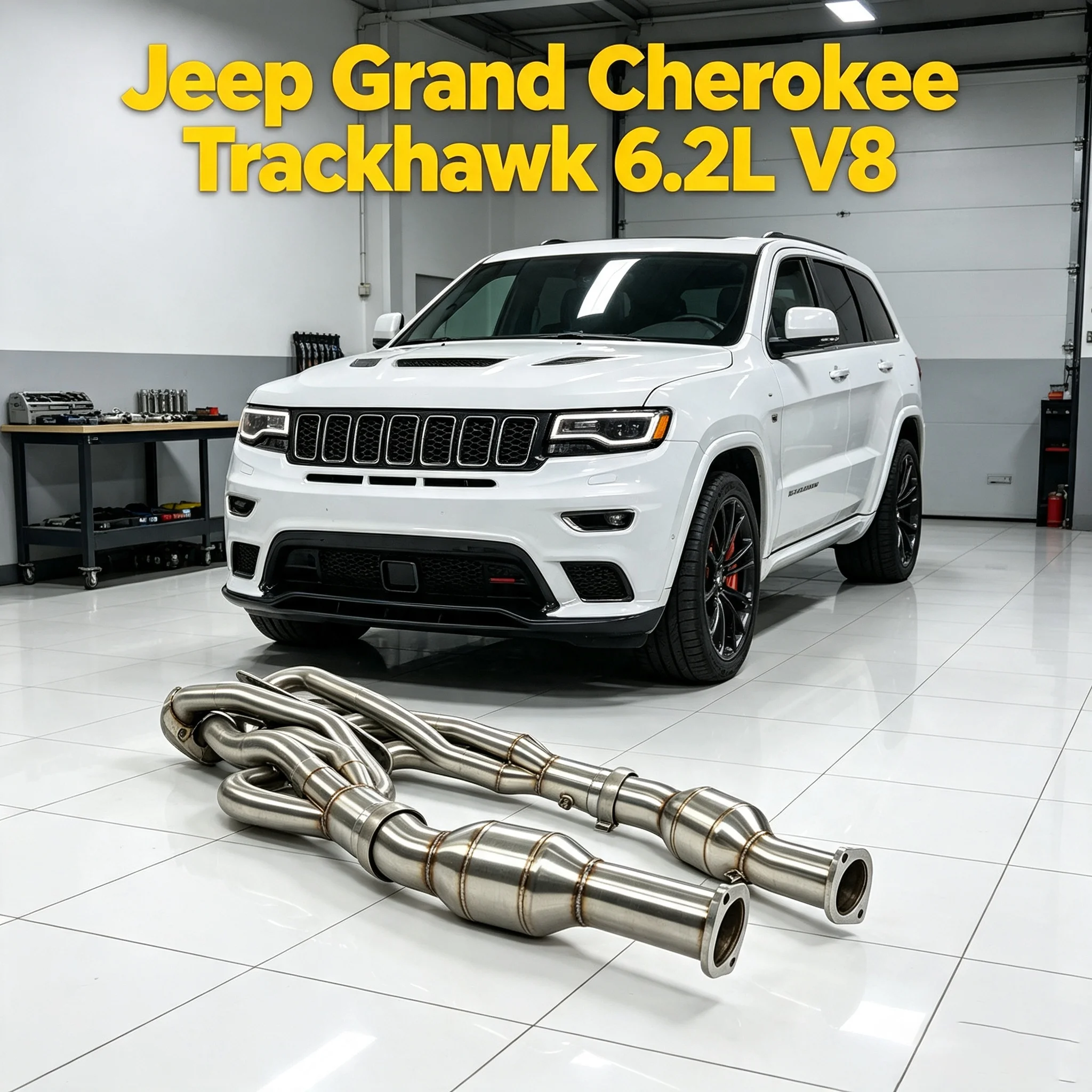 Racing Strip Catalytic Exhaust Manifold Stainless Steel With Insulation Layer For Jeep Grand Cherokee Trackhawk 6.2L V8