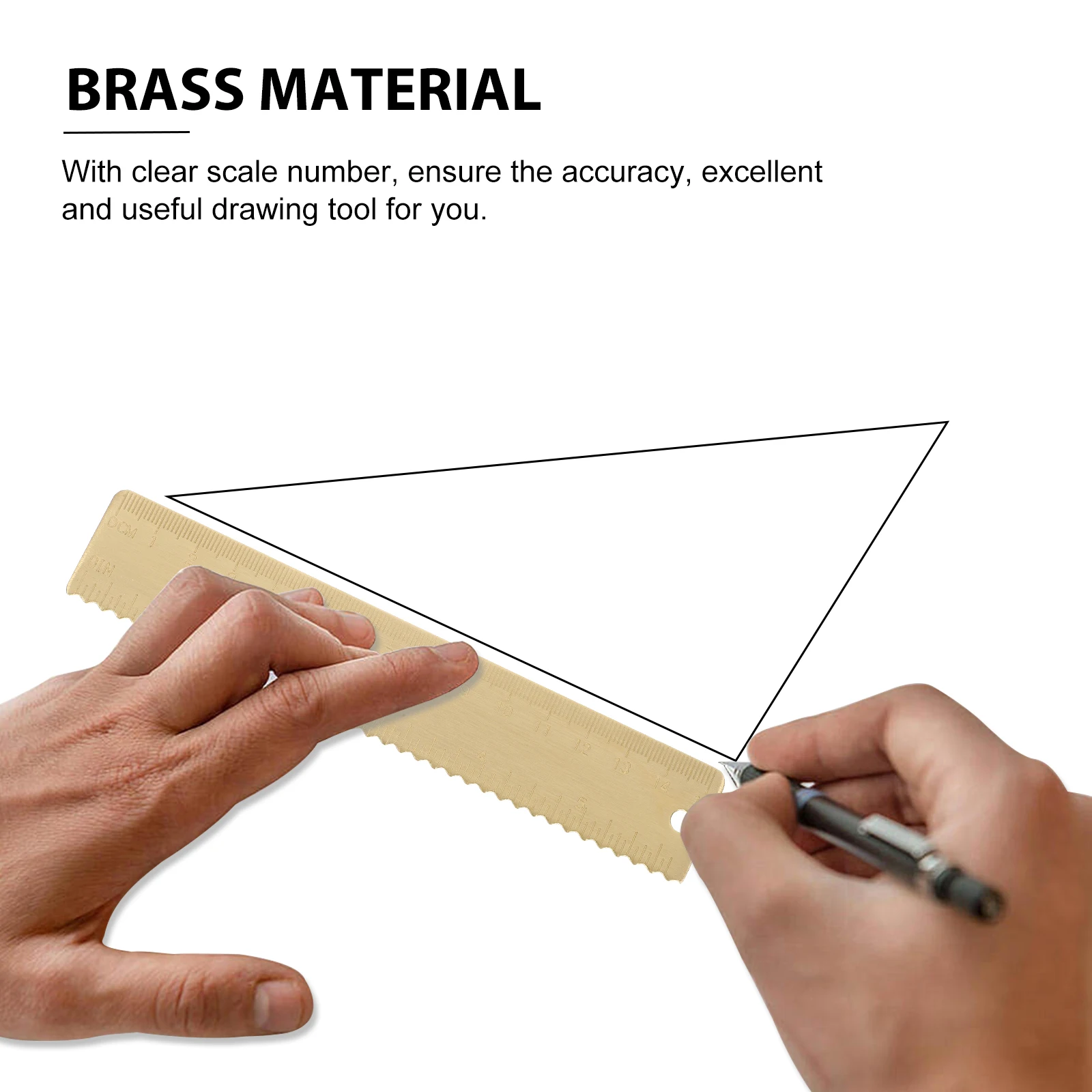

Brass Ruler Straight Measuring Tool Compact Light Weight Portable Drafting Stationery Accurate Scale Number Students Teachers