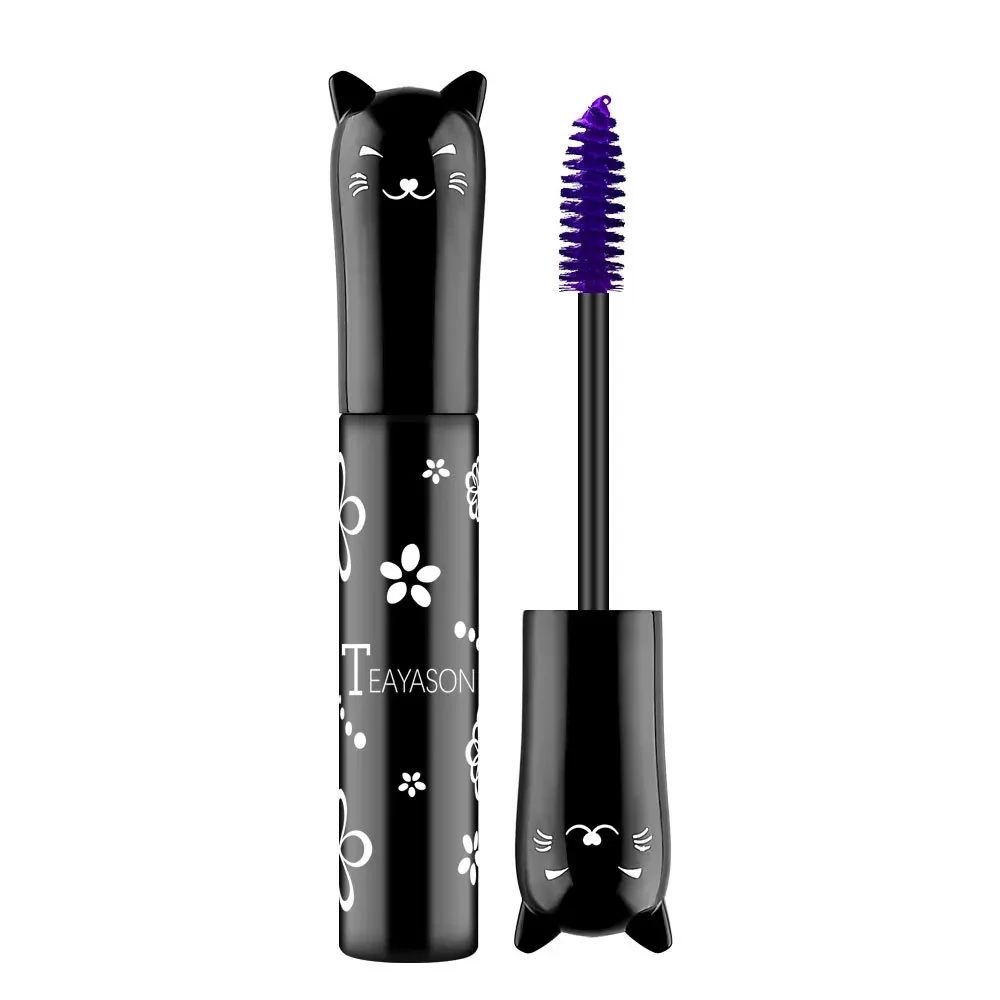 Dunne Borstelkop Kleur Mascara Vrouwen Waterdichte Vezel Lange Roll Up Waterdichte Niet-Bloeiende Mascara Vrouwen Cosmetica