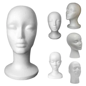 Female Styrofoam Mannequin Head model, hat, glasses, display wig, white foam, support, stand rack, dummy, 1pc 10 Main Women's Mannequin Sales - №2