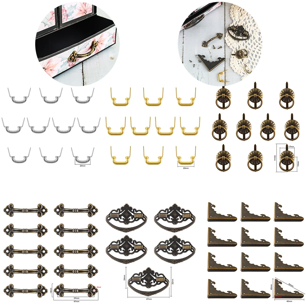 

Retro Hardware Handles Bronze Metal Box Corners Protectors Case Leg for DIY Album Drawers Corner Touches Decorative Supplies